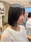 切りっぱなしボブ/縮毛矯正