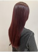 20代30代40代大人可愛いボルドーカラーロングレイヤー