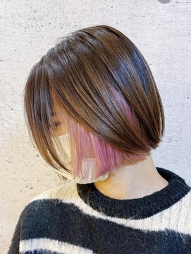 ブロッサム 池袋店(Blossom) インナーカラーピンクベージュブリーチダブルカラー池袋美髪