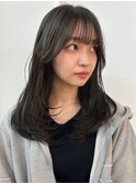 ブルーブラック 顔周り ウルフレイヤーカット くびれヘア 美髪