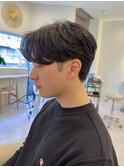 大人センターパート×ノーセット風マッシュ