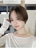 くびレイヤーボブルフネビージュ小顔ワンレンこなれミディ