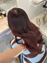 マリアバイアフロート(Maria by AFLOAT) 〈藤間〉ブリーチなしチェリーレッド/ダブルカラー/韓国ヘア