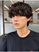 20代シャドウパーマ◎波巻き無造作マッシュ小顔効果