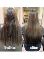 リシェイルノイ(RICHAIR.NEU)&nbsp;ブリーチ毛に縮毛矯正『毛先まで』