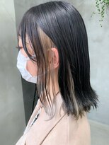 テトヘアー(teto hair) ロングボブ、外はね、インナーカラー、グレージュ