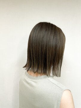 トップヘアー 玉島店(TOP HAIR) 《TOPHAIR 玉島店/ ベリー》切りっぱなしボブ×リーフベージュ