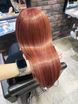 ピグノン(pignon) 【pignon】髪質改善 酸熱ストレート ピンクカラー
