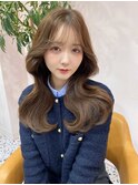  ベージュ/韓国ヘア/渋谷/レイヤー/顔まわり/前髪