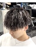 ＊ツイストスパイラル/メッシュ/ホワイト/パーマ