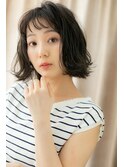ゆるふわくせ毛風カール黒髪外ハネボブウルフY上尾20代30代40代