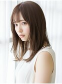 ★大人可愛い20代30代40代★美髪こなれ前髪ミディアムブラウン