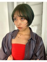レコ 渋谷(LECO)&nbsp;モスグリーンハイトーンケアブリーチショートヘア