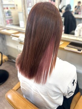 セブンルックス モカ 宇都宮鶴田店(7LOOKS mocha) フラミンゴピンクのインナーカラー