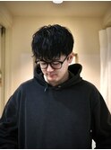 前髪を下ろしたメンズパーマスタイル//ダウンバング