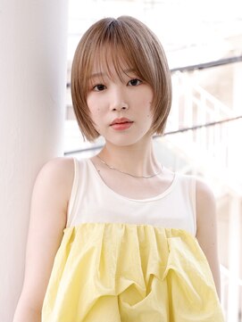 エムスラッシュ ストリートマーケット スマートサロン センター北(M.SLASH) 切りっぱなし/透けバング/ココアブラウン/ミニボブ/センター北