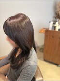 ミディアム レイヤーカット 顔周りレイヤー 透明感　20代30代