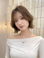 ロンドシェリ 仙台(Lond Cheri)&nbsp;レイヤーカットレイヤーボブ髪質改善ヘーゼルベージュ前髪仙台