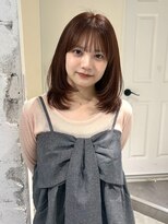 ヨーク(YOKE)&nbsp;【YOKE】ミディアムレイヤーオレンジブラウンブリーチなし顔周り