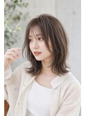 顔周りレイヤー×透明感ブラウンミディ