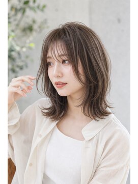 アーダーヘアサロン 森田店(ADER HAIR SALON) 顔周りレイヤー×透明感ブラウンミディ