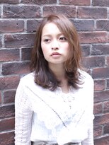 アグランテトラ 野田阪神店(a Gland tetra)&nbsp;大人可愛い透明感のあるグレージュ×センターパート小顔ミディ☆