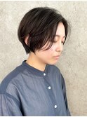 丸みショートボブ　小顔レイヤー　イルミナカラー　20代30代