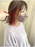 インナーカラーピンク&オリーブグレージュ♪