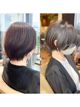 バンプ ギンザ(BUMP GINZA) 30代、40代/丸みとくびれショートボブ×グレージュ/大宮