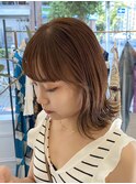 暖色ブラウンで女の子らしく　透明感を出して柔らかく