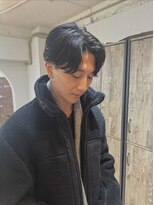 ラナ 渋谷(Lana)&nbsp;センターパートニュアンスマッシュパーマ渋谷リタッチ黒染め