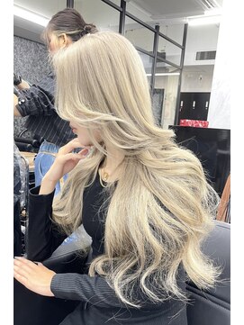 リア 大阪梅田(Ria) 韓国ロングヘア×シールエクステ×ミルクティーベージュ