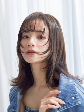 ラフィス ヘアーセプト 銀座店(La fith hair sept) 【La fith】暗髪カラー×外ハネボブ×シースルーバング