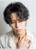 波巻きパーマメンズツイストスパイラルパーマツーブロック