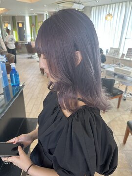 ネオリーブシェリエ 浅草店(Neolive cherie) ラベンダーカラー 外はねボブ