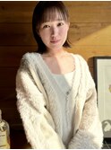 暗めのカラーでもカットで柔らかさをプラス○