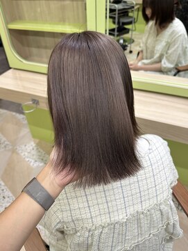 イオエ 西梅田(ioe) ブリーチなしカラー／髪質改善/ミルクティーベージュ/小顔へア