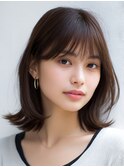 くびれボブ × 柔らかブラウン