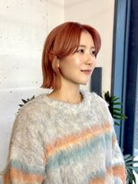 アペロ 柏(Apero)&nbsp;オレンジベージュ/ダブルカラー/切りっぱなしボブ/前髪なし/柏