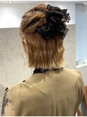 花田/結婚式ヘアセットヘアアレンジハーフアップ下北沢お呼ばれ