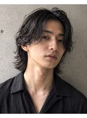 ニュアンスパーマ シャドウパーマ メンズロング メンズヘア銀座
