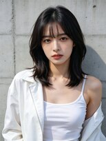 エイチ ウルフカット 大阪梅田(811)&nbsp;ヘアカラーグレージュカチモリヘアレイヤーボブ50代ボーイッシュ