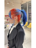 ステラ ヘア デザイン サロン(STELLA hair design salon)&nbsp;顔まわりレイヤー　バチバチの派手髪デザインカラー　【杉若】