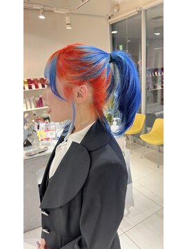 ステラ ヘア デザイン サロン(STELLA hair design salon) 顔まわりレイヤー バチバチの派手髪デザインカラー 【杉若】