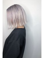 フロート 小阪店(float) シルバーカラー_マロンベージュ Aラインボブ かきあげ