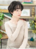 アッシュブラックくせ毛風マッシュショートc5浦和20代30代40代