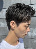 メンズマッシュショートスパイラルパーマニュアンスパーマ