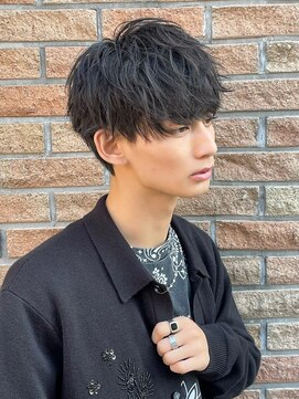 アーリー(Ali'i) ソフトツイストパーママッシュウルフショートレイヤーメンズヘア