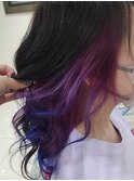 おしゃれ大人のグラデーションイヤリングカラー パープルブルー