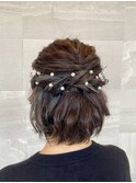 結婚式お呼ばれ ハーフアップスタイル